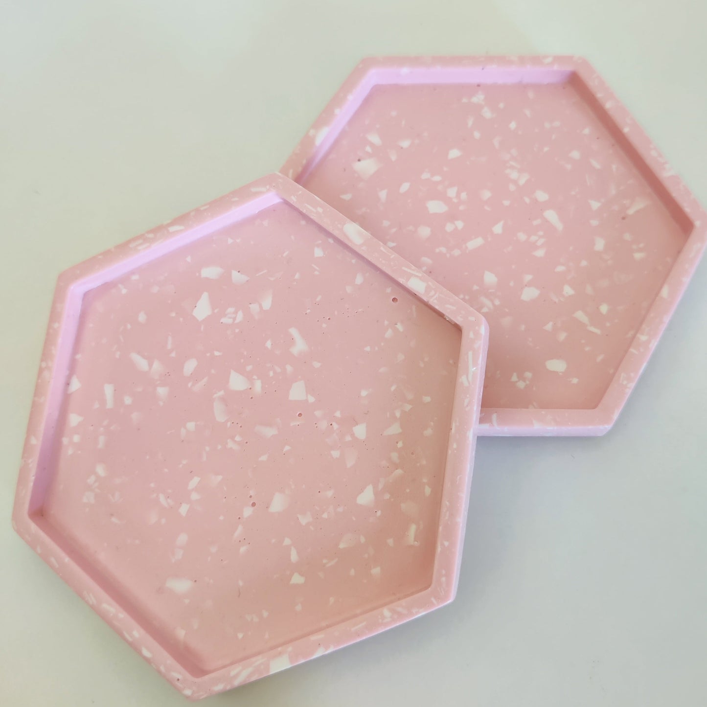 Pink with White Terrazzo Coasters