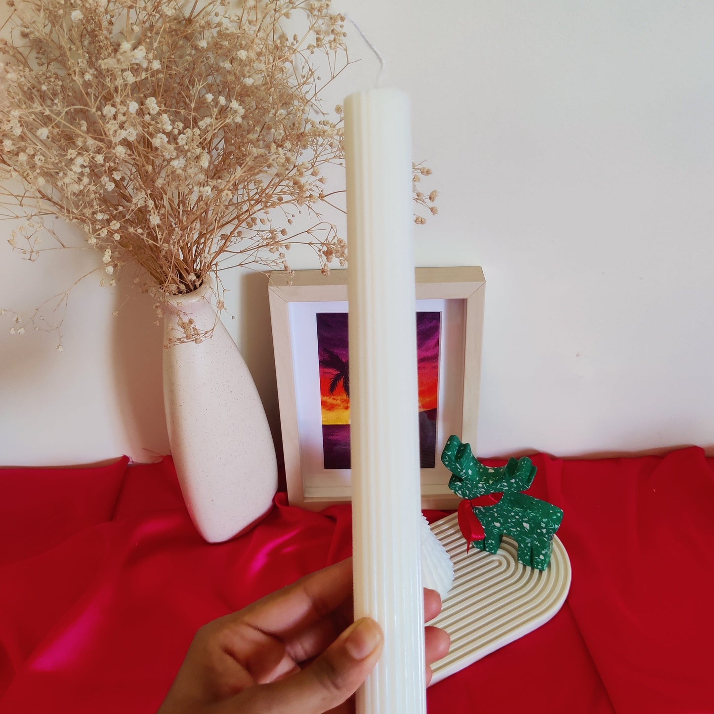 Ribbed Pillar Candle