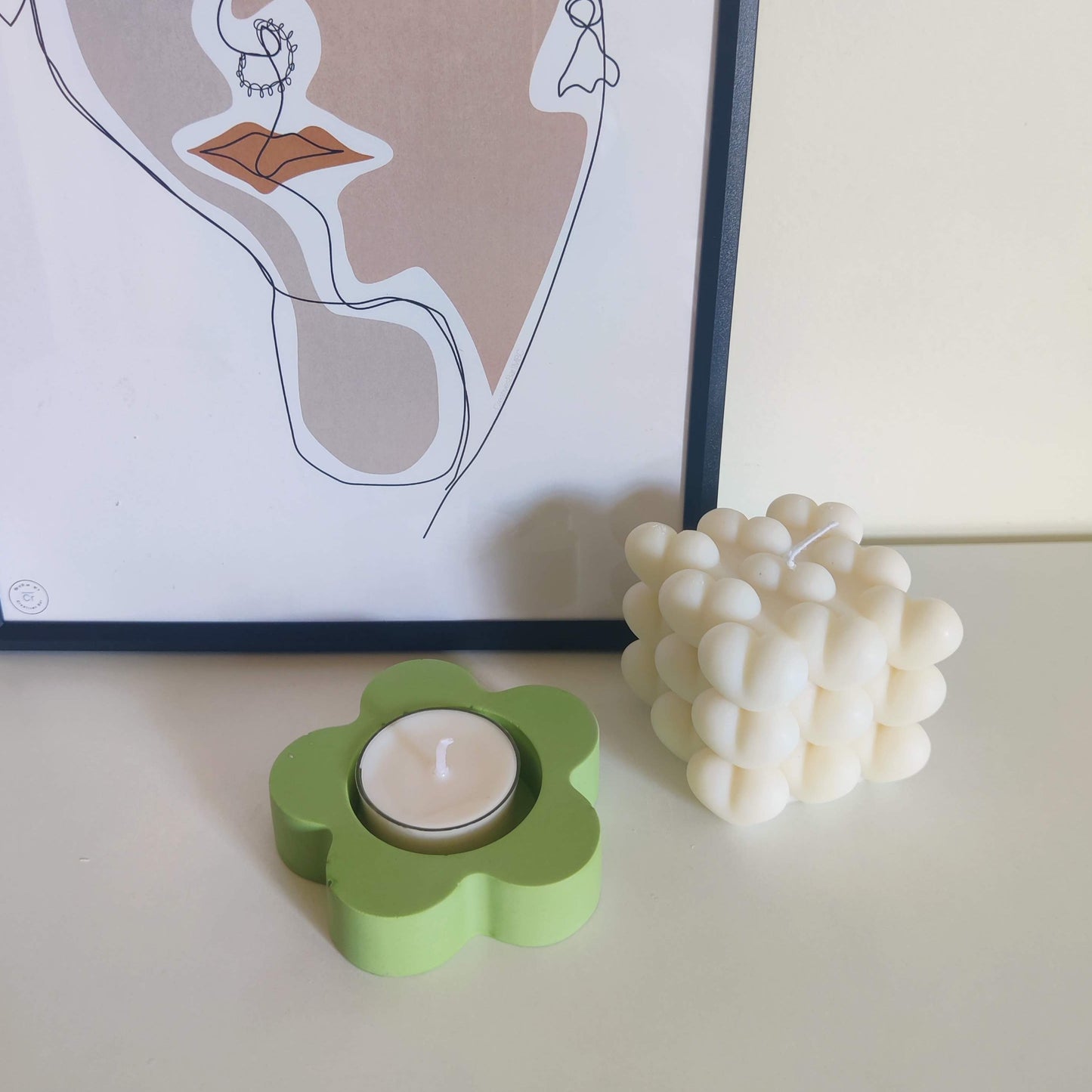 Sage Flower Tealight Candle Holder