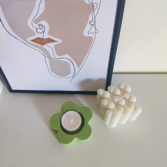 Sage Flower Tealight Candle Holder