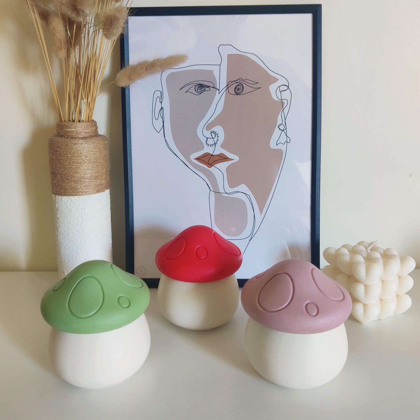 Heart Mushroom Jar Candle