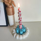 Light Blue Flower Candle Holder