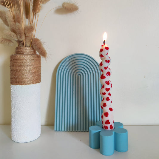 Light Blue Flower Candle Holder