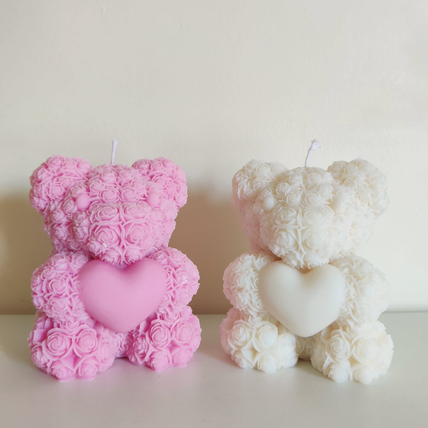 Heart Teddy Bear Candle