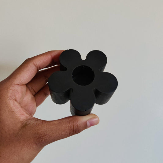 Black Flower Candle Holder