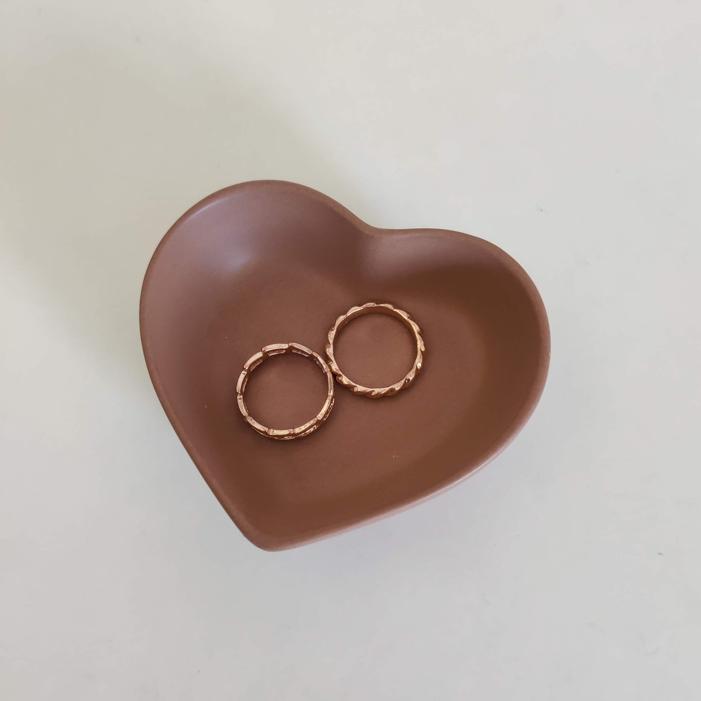 Brown Heart Trinket Tray