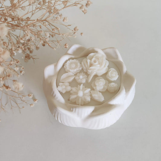 Lotus Jar Candle (With Small Flowers)