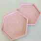 Pink with White Terrazzo Coasters