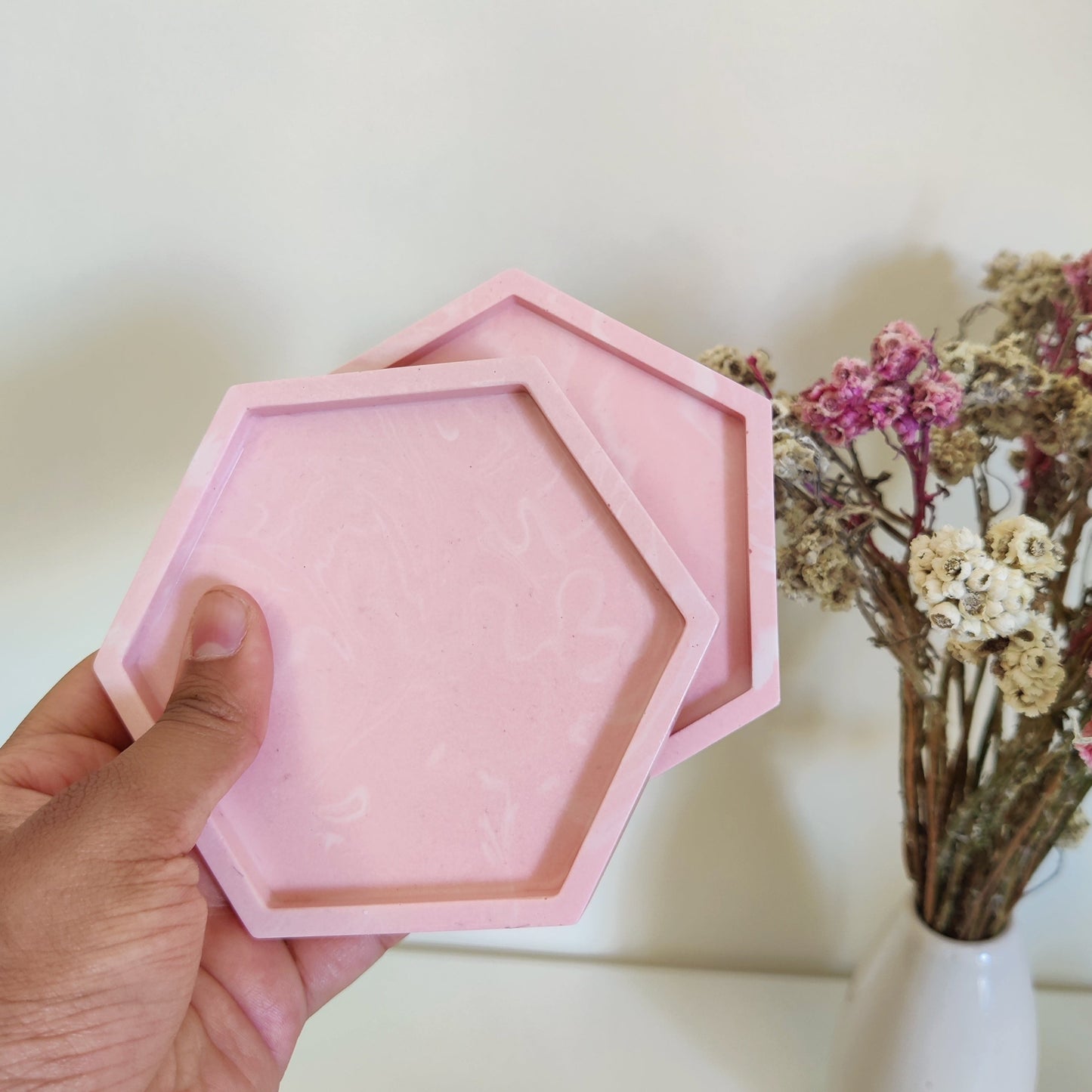 Pink Marbel Coasters