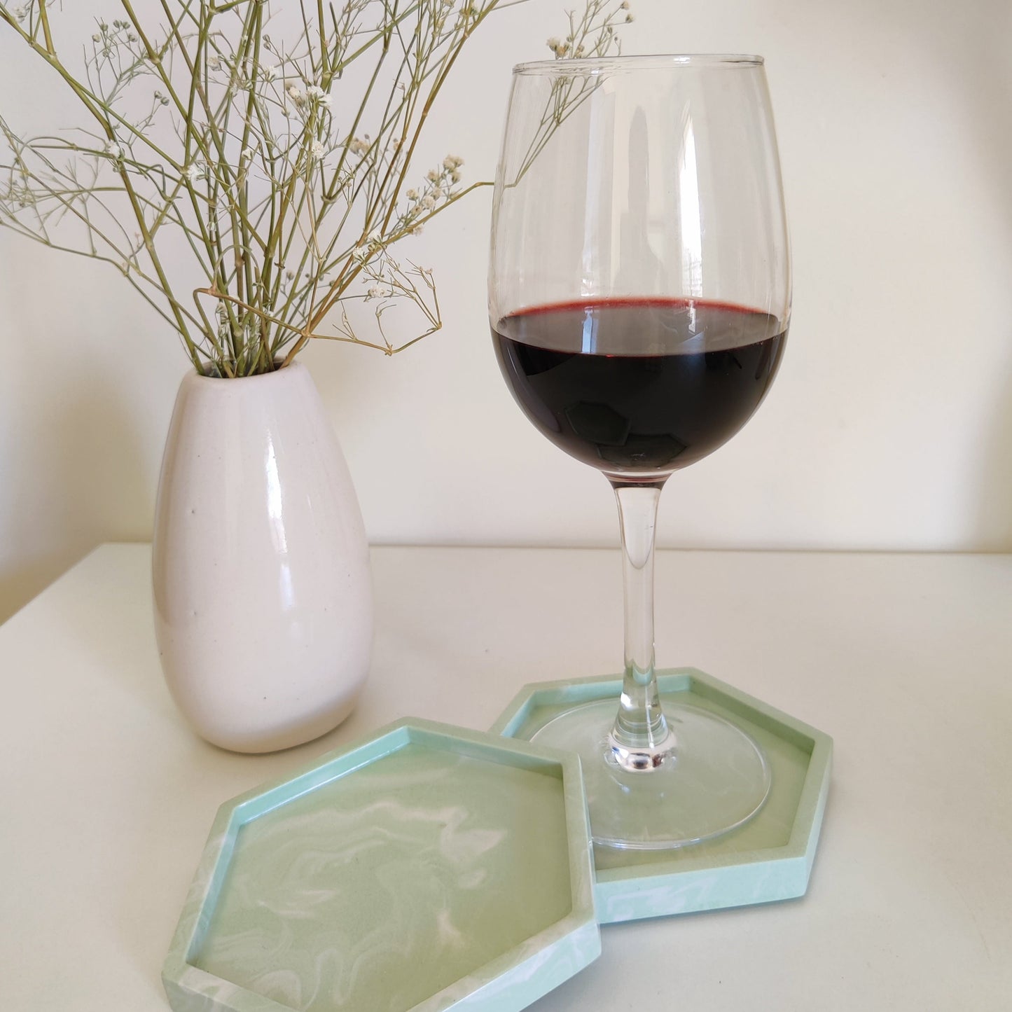 Sage Marbel Coasters