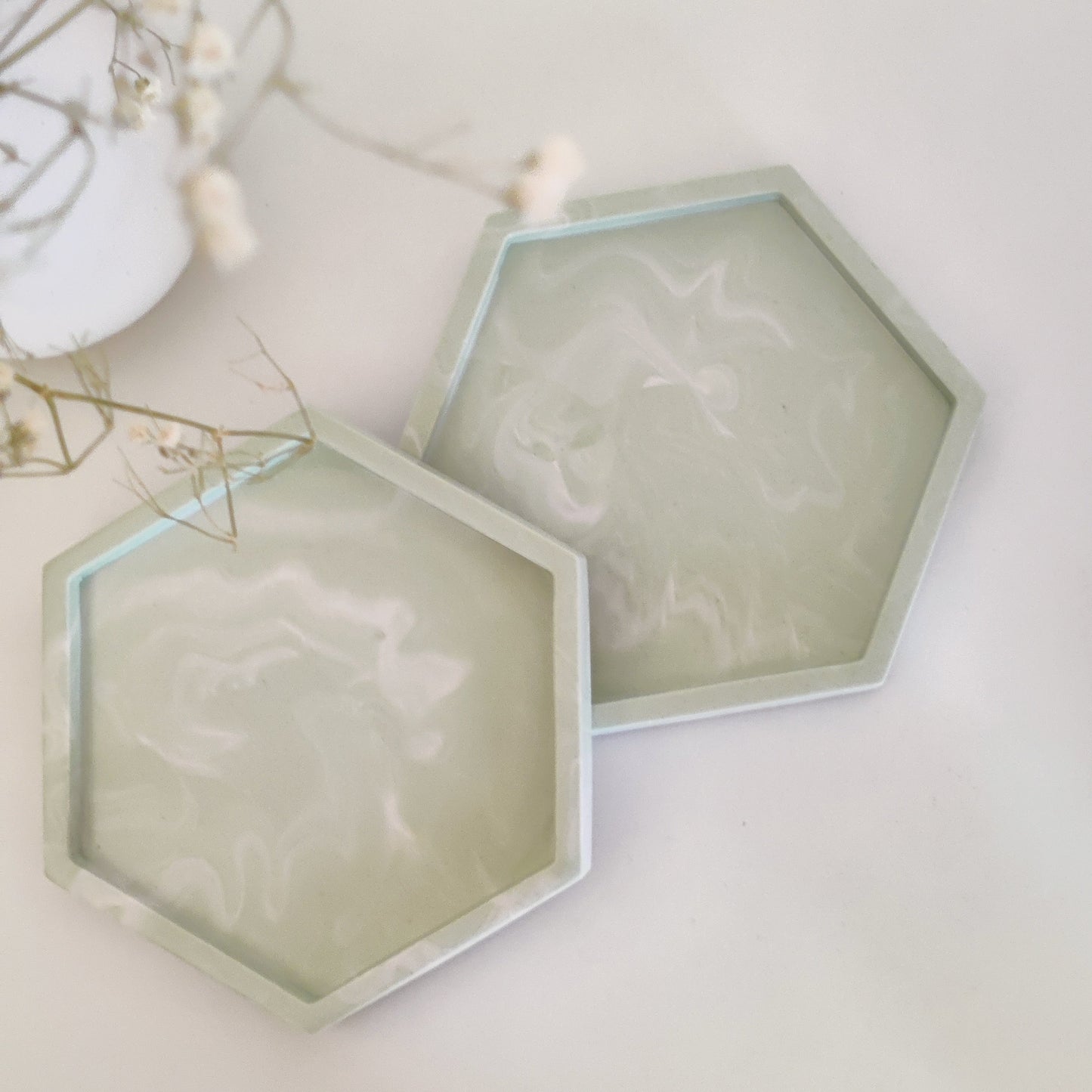 Sage Marbel Coasters