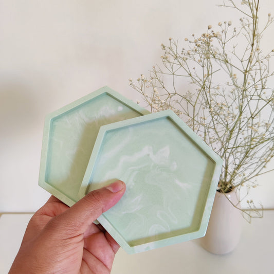 Sage Marbel Coasters