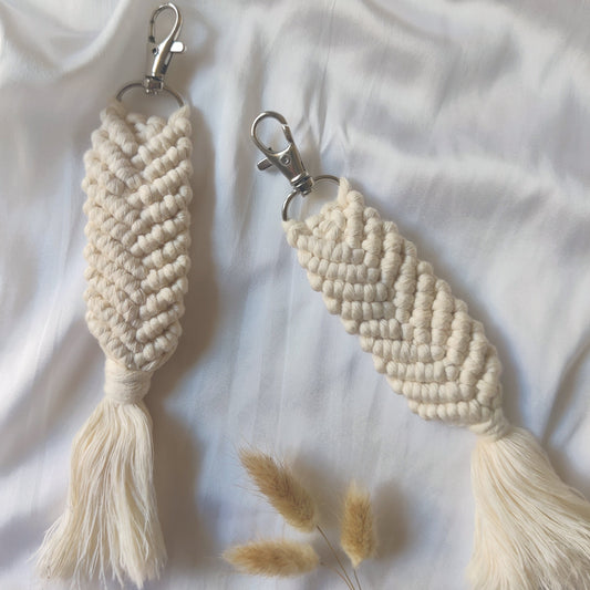 White Fishtail Keychain