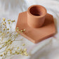 Light Terracotta Hexagonal Candle Holder