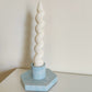 Light Blue Marbel Hexagonal Candle Holder