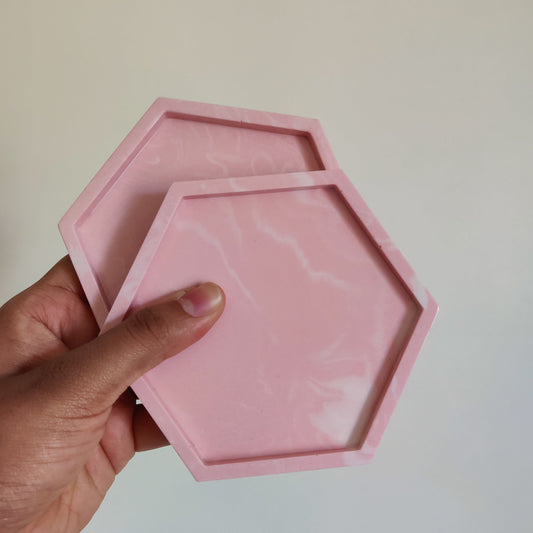 Pink Marbel Coasters