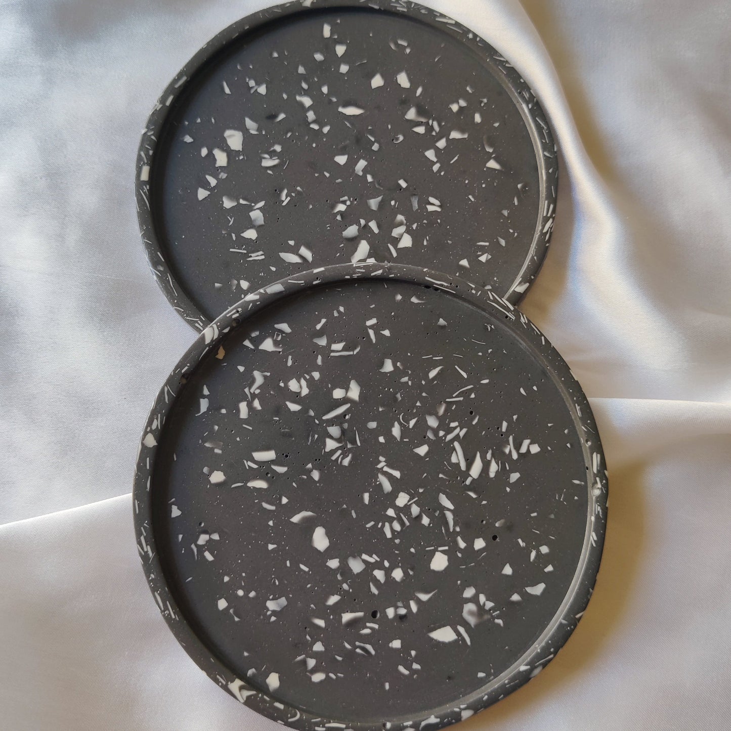 Black with White Terrazzo Coasters