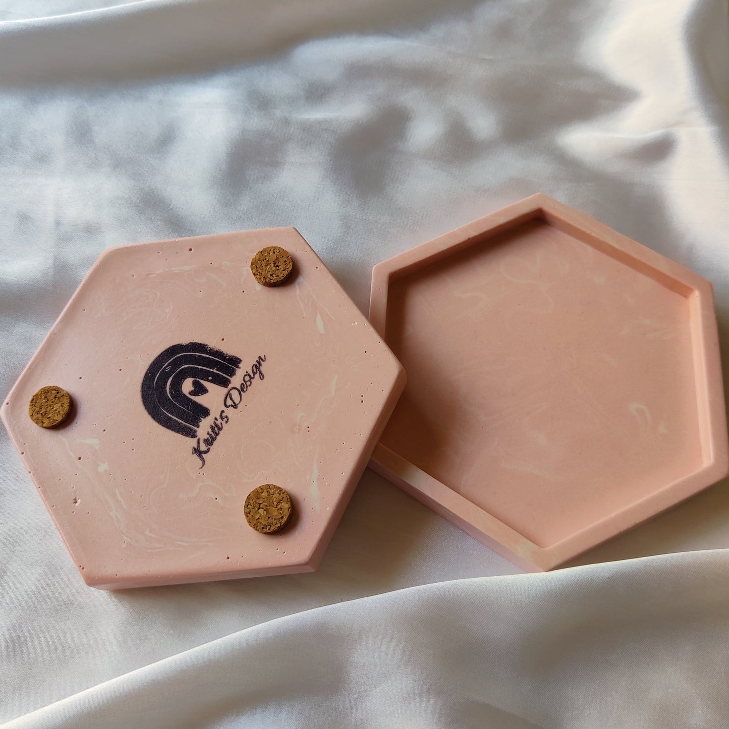 Pink Marbel Coasters