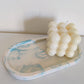 Blue White Marble Oval Tray