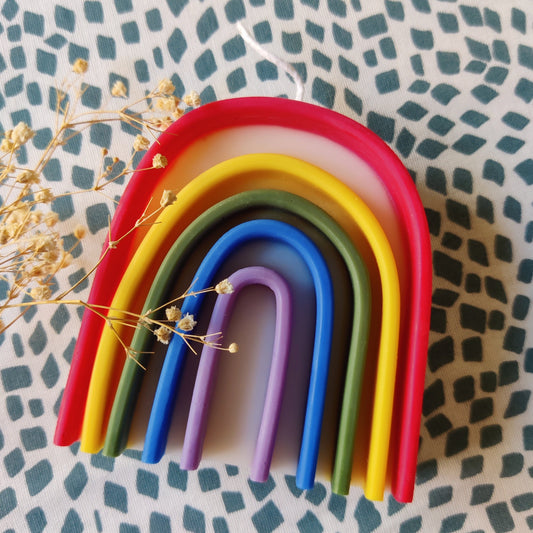 Multi Colored Rainbow Candle