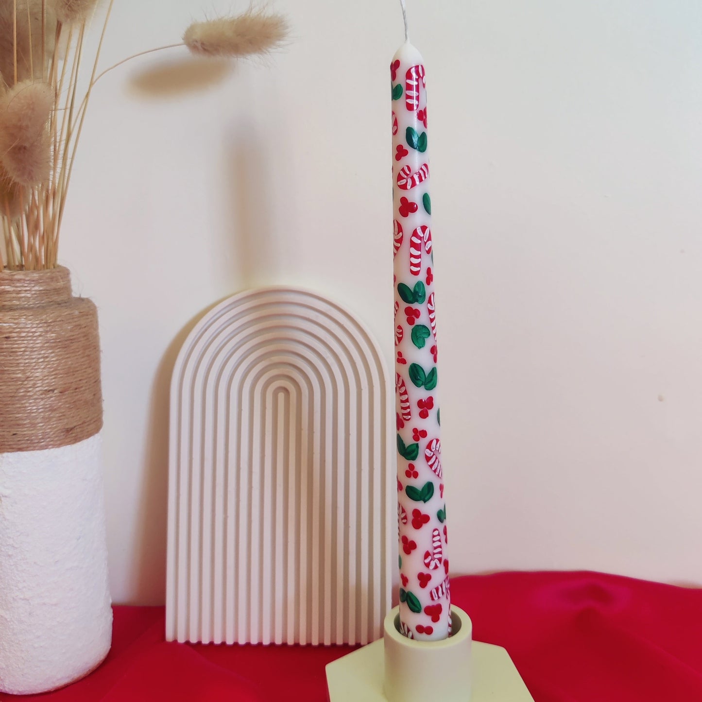 Christmas Candy Pillar Candle