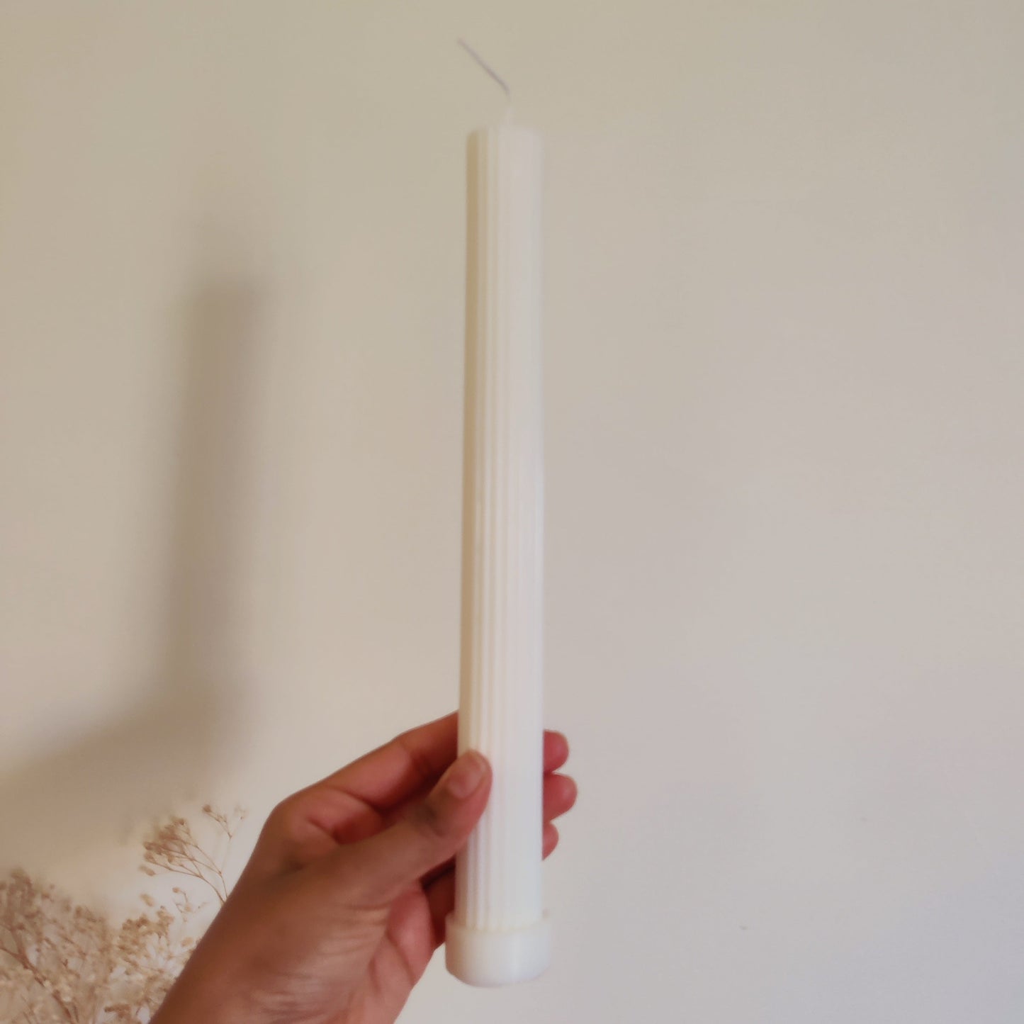 Ribbed Pillar Candle