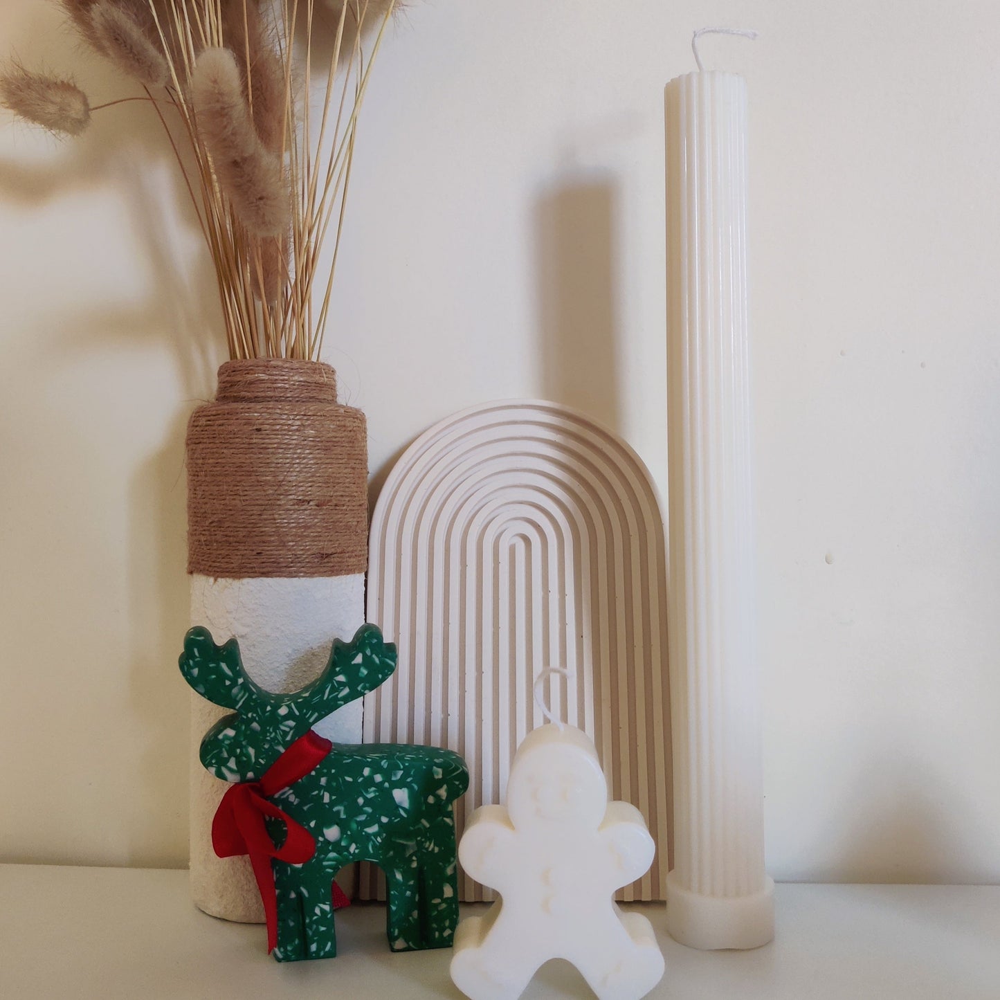 Ribbed Pillar Candle