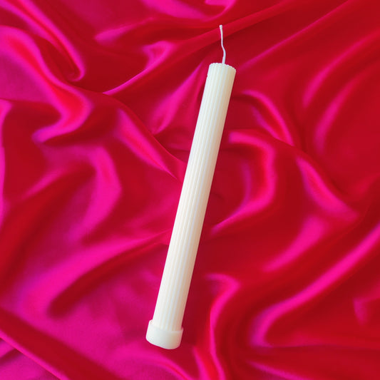 Ribbed Pillar Candle