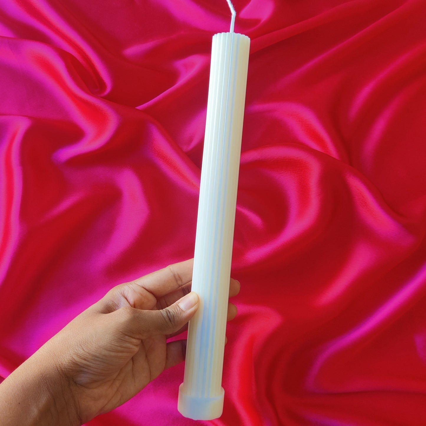 Ribbed Pillar Candle