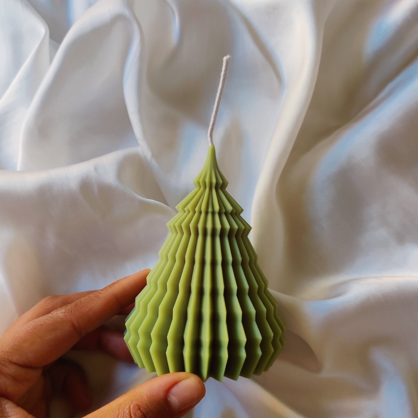 Ribbed Christmas Tree Candle