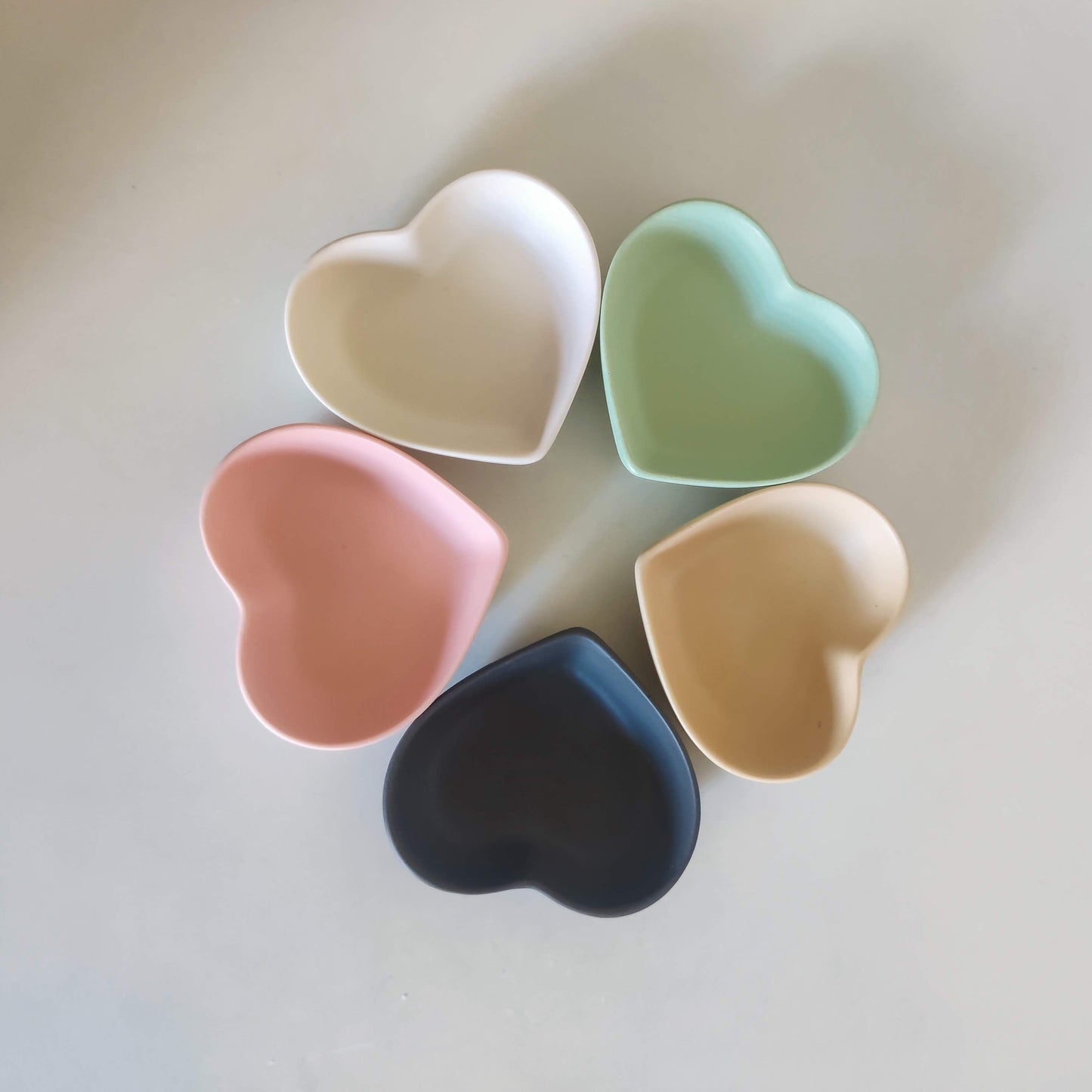 Cream Heart Trinket Tray