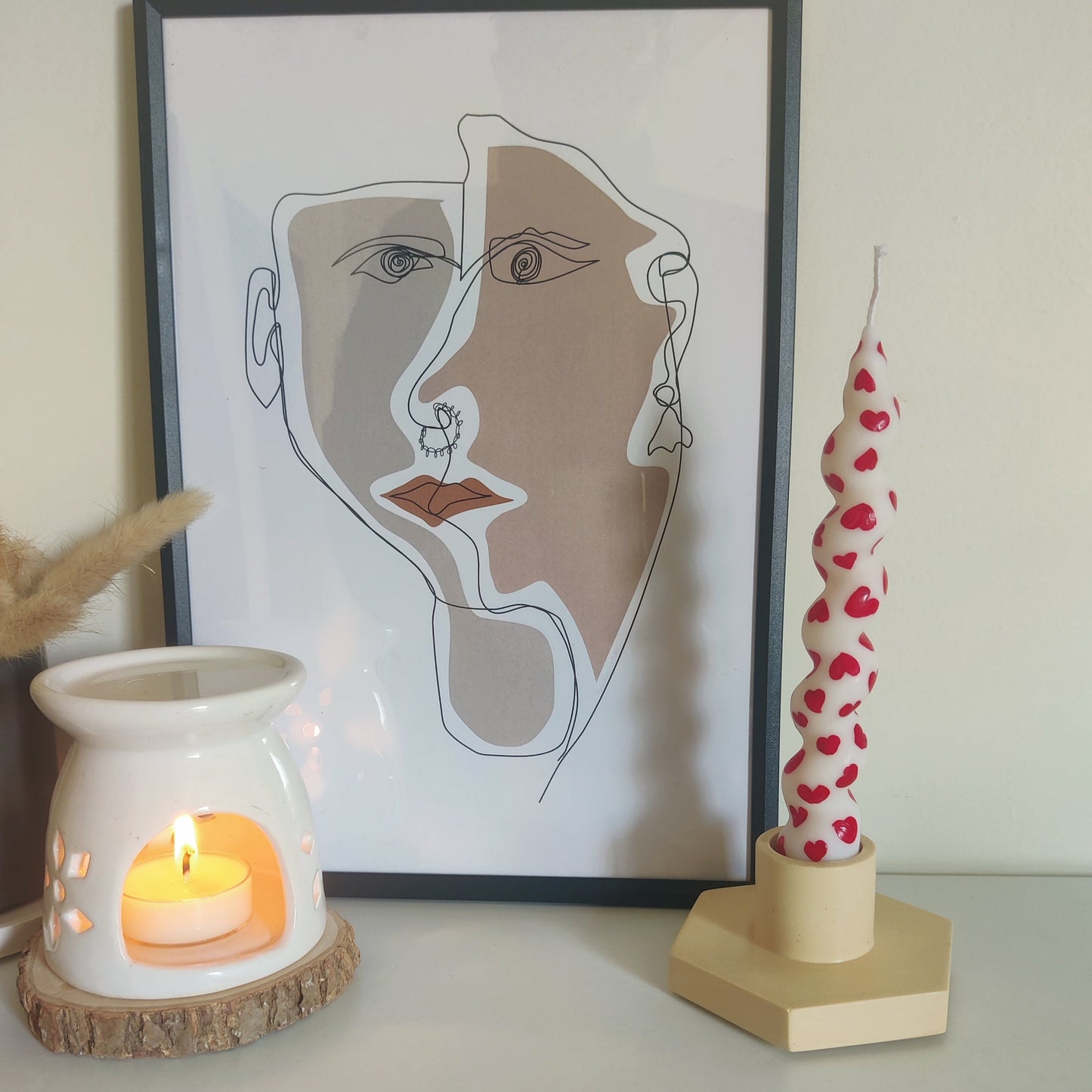 Heart Twisted Pillar Candle