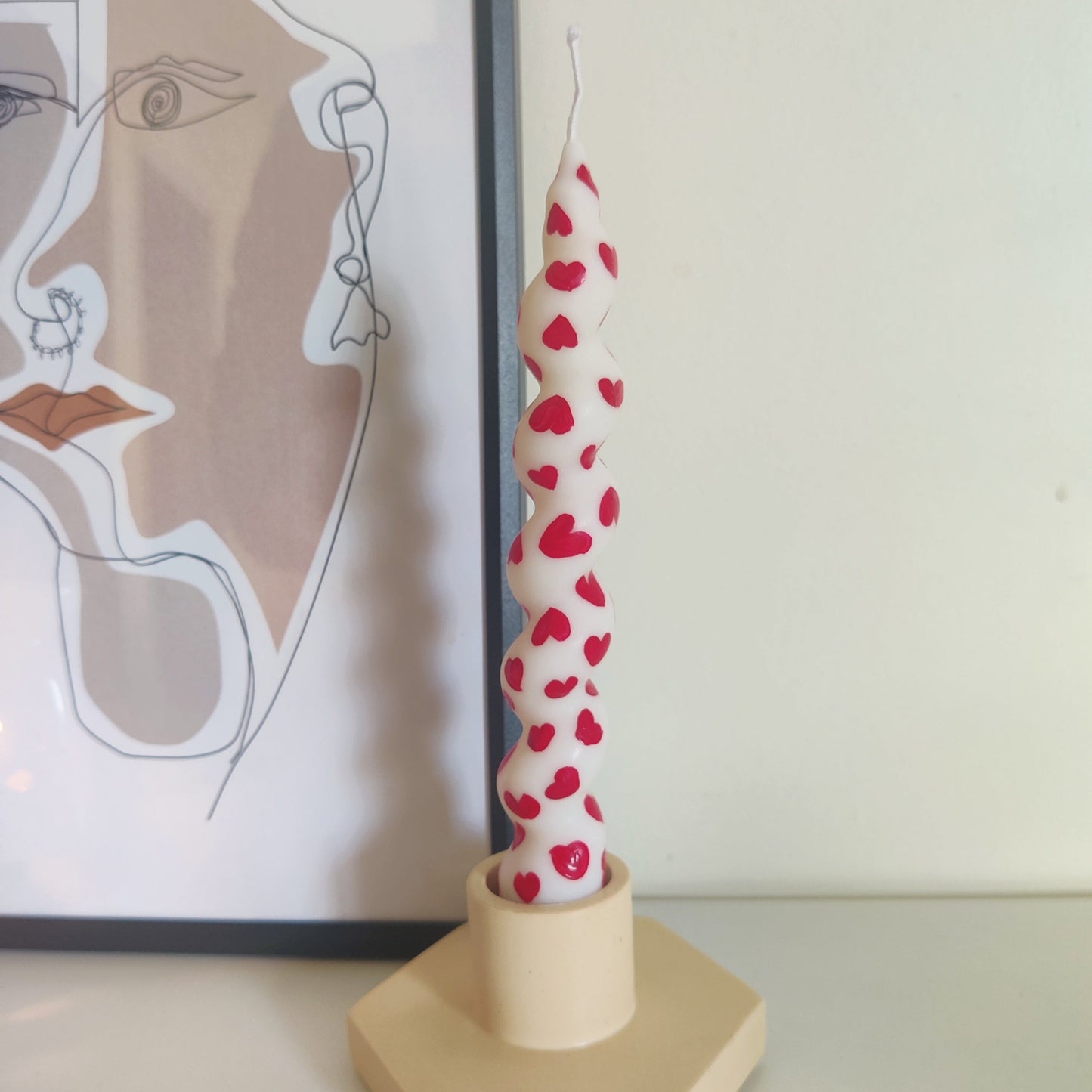 Heart Twisted Pillar Candle