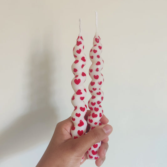 Heart Twisted Pillar Candle